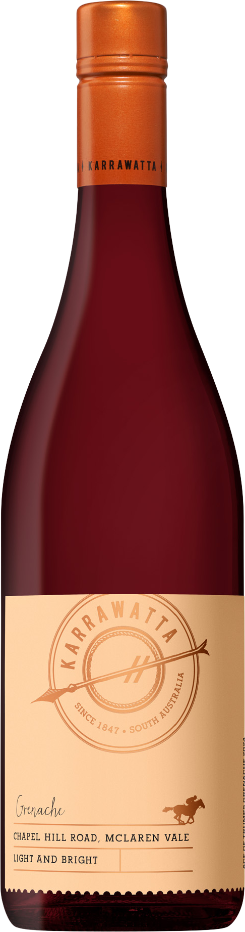 Karrawatta Light and Bright Grenache   2025 McLaren Vale bottle